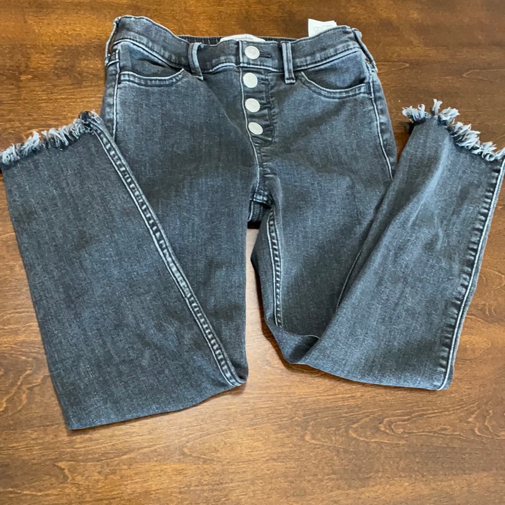 Abercrombie Kids High-Rise Ankle Skinny Black Jean